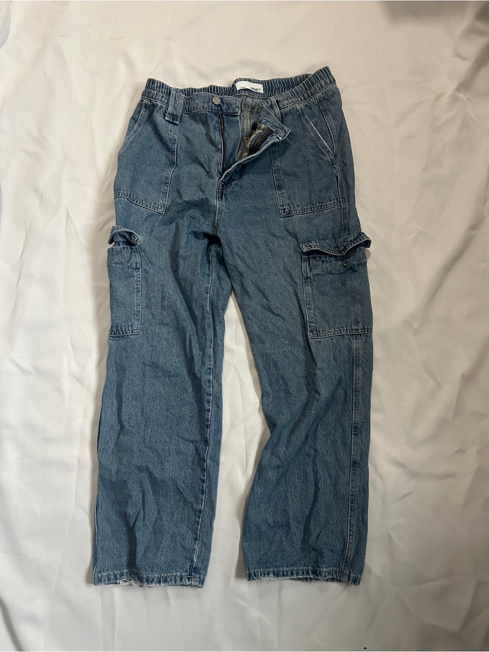 Vervet Denim Size 30 Utility Cargo Wide Leg 100% Cotton Jeans